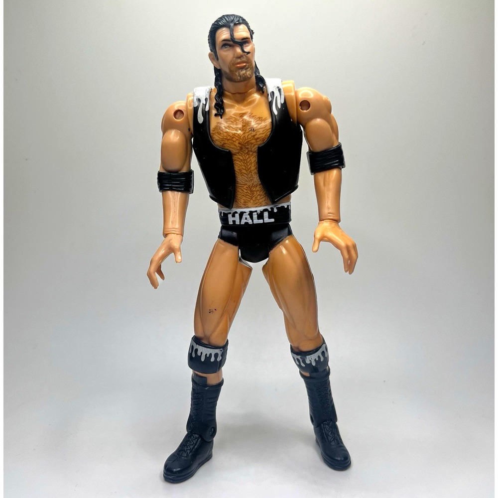 Vintage 1999 WCW Toy Biz Smash N Slam Scott Hall NWO Black Vest Action Figure